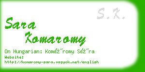 sara komaromy business card